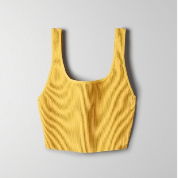 Babaton Sculpt Knit Tank Acacia/ Mustard Yellow XS - Picture 1 of 3